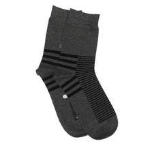 Grey Striped Socks For Men