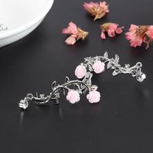 Korean Pink Rose Earrings for Women Personality Style A