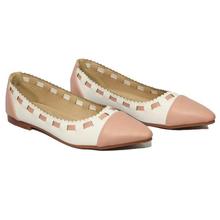 Pink/White Pump Flats Shoes For Women