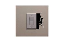 Young Girl Rock Climber On Light Switch Decal Vinyl Wall Decal Sticker