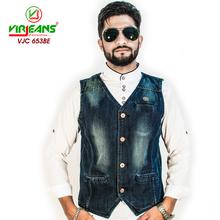 Virjeans Denim (Jeans) Waist Coat For Men (VJC 653)Black