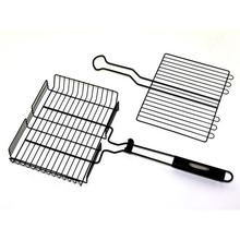 Barbecue Grilling Basket Wood handle Adjustable Folding Fish Basket Steak Fish Corn Vegetable BBQ Grill Net Rack BBQ Accessories