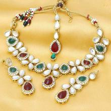 Sukkhi Kundan Astonish Gold Plated Choker Necklace Set for