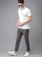 Men Charcoal Grey Slim Fit Solid Cropped Chinos