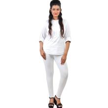 Comfort Ladyy Women's Cotton Ankle Length Free Size White Leggings