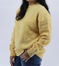 Autumn Yellow round neck sweater for woman