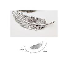 Vintage Silver-plated Feather Leaf Shield Earring