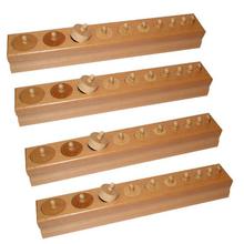 Brown Montessori Knob Cylinder Set - 4 Pcs