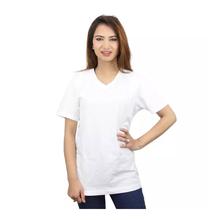 White V-Neck Plain T-Shirt For Women