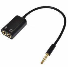 3.5mm Earphone With Microphone Audio Stereo Splitter Adapter Cable