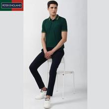 PETER ENGLAND Solid Polo Neck Green T-Shirt for Men - PCKWSRGPB22554