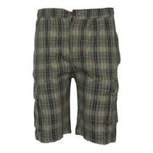 Green/Brown Box Print Half Pant For Men - MTR3063