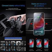 BASEUS In-car Air Vent Phone Holder Vehicle Bracket Intelligent Sensor Wireless Phone Charger - Black