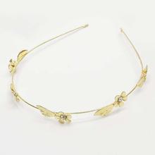 Golden Floral Pearl Design Hairband For Women