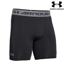 Under Armour Black HeatGear Armour Mid Shorts For Men - 1289566-001