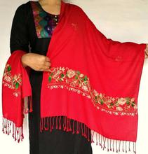 Red Acrylic Pashmina Shawl for Women