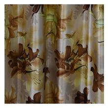 Digital Print Curtains With Brown Floral Patterns