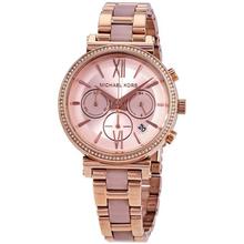 Michael Kors Rose Gold Dial Chronograph Watch For Women - MK6560