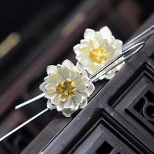 925 sterling silver Long Flower Earrings For Women Elegant