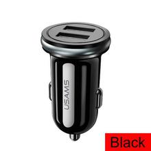 USAMS Smart Fast Mini Car Phone Charger Dual USB mini Car USB Chargers 2.4A Charging 2 USB Port Car-Charger for iPhone Samsung