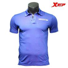 Xtep Royal Blue Solid Short Sleeve Polo T-Shirt For Men - 982329021074