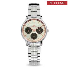 Titan Neo White Dial Chronograph Watch For Women - 2589SM01