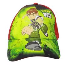 Red/Green Ben 10 Printed Cap For Babies - Unisex