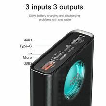 Baseus 20000mah Power Bank For Iphone Samsung Huawei Type C Pd Fast Charging + Q