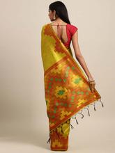 Stylee Lifestyle Green Ikkat Silk Jacquard Saree-2146