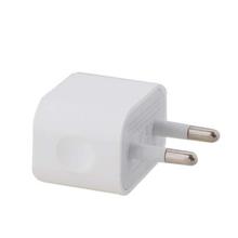 Round Pin Iphone Wall Charger With USB Port - White