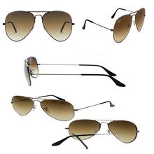 Ray Ban Aviator Light Brown Gradient Gunmetal Sunglasses