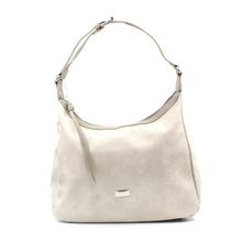 David Jones Beige Textured Zippered Handbag For Women