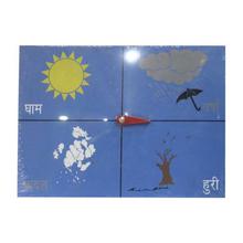 Blue Wooden Weather Learning Board For Kids