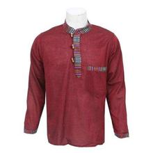 Maroon Bhutani Designed Kurta Shirt For Men