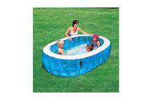 Elliptic Inflatable Kids Swimming Pool - Blue