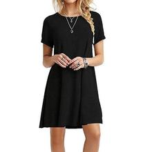 SALE- Womens Summer Plus Size Short Sleeves Midi Swing