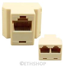 RJ45 CAT 5 CAT 6 LAN Network Ethernet Female to 2 x Female Plug Connector