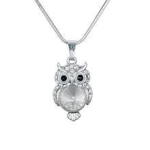 Rose Gold Color New Fashion Snake Chain Crystal Necklace Sweater Jewelry Fashion Small Cute Owl Bird Pendant For Women Gift