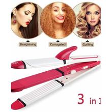 Kemei 3 in 1 Hair Straightener + Wave + Curler