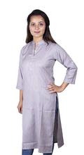 Grey Solid Front Buttoned Designed Kurti - (BIS2)