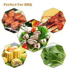 Barbecue Skewers，Meccion 10Pcs Stainless Steel Barbecue String with Wooden Handle BBQ Stick Needles