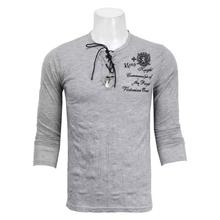 Men's Wrinkled Full Sleeves Grey Tshirt