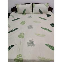 Light Green Summer Leaves Single with Single Pillow Case