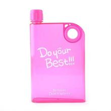 Pink A5 Portable Notebook Style Ultra Slim Water Bottle