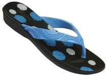Sky Blue/Black Paralite Synthetic Slippers For Women-1362