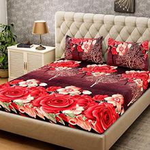 Supreme Home Collective 144 TC Microfibre Double Bedsheet with 2 Pillow Covers - Red