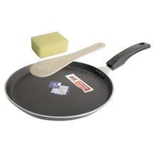 OK Black Non Stick Teflon Taper Fry Pan With Free Spatula And Scrubber - Small