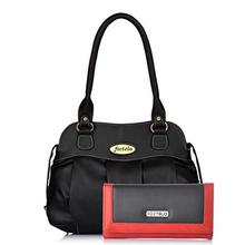 Fostelo Women's Combo Handbag & Clutch (Black & Black)