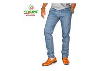 Virjeans Slim Fit Check Cotton Pant (VJC 691) Sky Blue