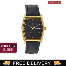 Titan Black Dial Analog Leather Strap Watch For Women - 2572Sl01